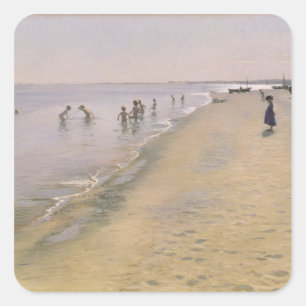 zomerdag in de zuidkust van Skagen, 1884 Vierkante Sticker