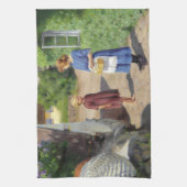 Zomerdag in Denemarken (moeder en dochter) Theedoek (Verticaal)