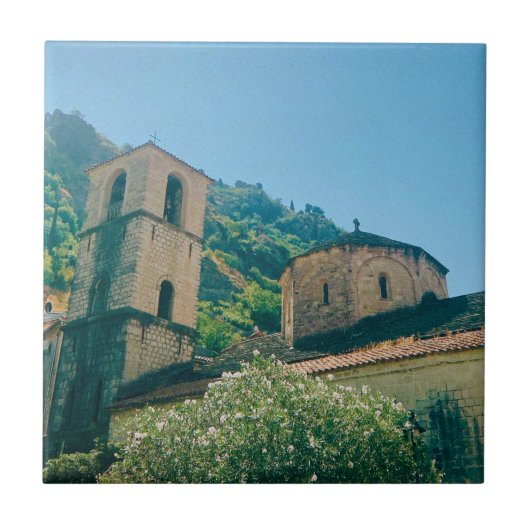Zomerdag in Kotor - Montenegro Tegeltje (Voorkant)