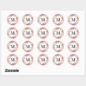 Zomerdag Monogram Ronde Sticker (Vel)