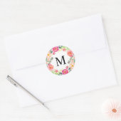 Zomerdag Monogram Ronde Sticker (Envelop)