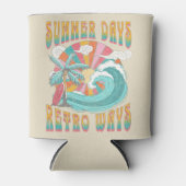 Zomerdagen, retro manieren tekstontwerp blikjeskoeler (Voorkant)