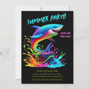 Zomerfeest - Kleurrijke Shark Splash Kaart