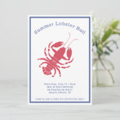 Zomerfeest kreeft kookuitnodiging kaart (Staand voorkant)