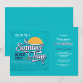 Zomerfeest op het strand uitnodiging (Voorkant / Achterkant)