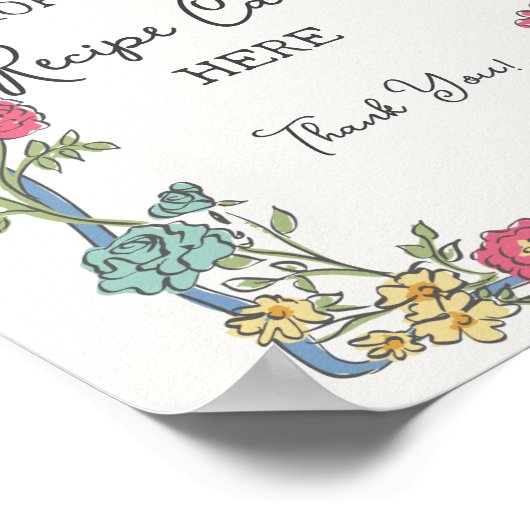 Zomerfeest Pastelkleurige Bloemen Recept Delen Poster (Hoek)