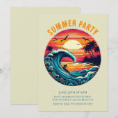 Zomerfeest - Retro Surfer bij zonsondergang Kaart (Voorkant / Achterkant)