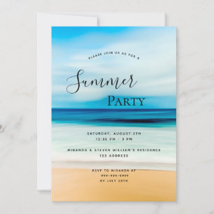 Zomerfeest strand zee uitnodiging