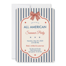 Zomerfeest Uitnodiging in Vintage Americana Stijl