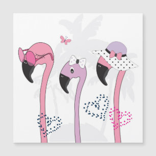 Zomerflamingo: strandillustratie.