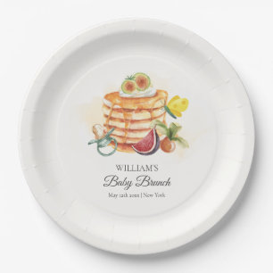 Zomerfruit Pannenkoek Fopspeen Brunch Baby shower Papieren Bordje