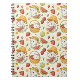 Zomerfruitkatpatroon - Picknickontwerp voor kinder Notitieboek