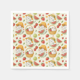Zomerfruitkatpatroon - Picknickontwerp voor kinder Servet