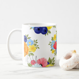 Zomerfruitmix Citroen en Aardbei Kunst Koffiemok
