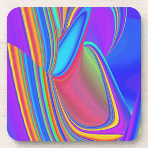 Zomergevoel, Abstracte 3D Rainbowart Bier Onderzetter