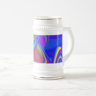 Zomergevoel, Abstracte 3D Rainbowart Bierpul
