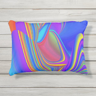 Zomergevoel, Abstracte 3D Rainbowart Buitenkussen