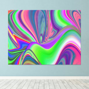 Zomergevoel, Abstracte 3D Rainbowart Canvas Afdruk