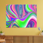 Zomergevoel, Abstracte 3D Rainbowart Canvas Afdruk (Insitu (Woonkamer))