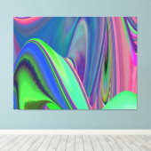 Zomergevoel, Abstracte 3D Rainbowart Canvas Afdruk (Insitu (Houten vloer))