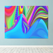 Zomergevoel, Abstracte 3D Rainbowart Canvas Afdruk (Insitu (Houten vloer))
