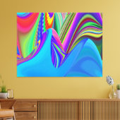 Zomergevoel, Abstracte 3D Rainbowart Canvas Afdruk (Insitu (Woonkamer))
