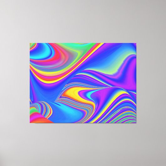 Zomergevoel, Abstracte 3D Rainbowart Canvas Afdruk (Voorkant)