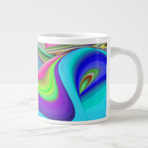 Zomergevoel, Abstracte 3D Rainbowart Extra Grote Beker
