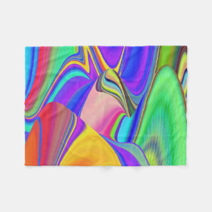 Zomergevoel, Abstracte 3D Rainbowart Fleece Deken