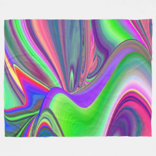 Zomergevoel, Abstracte 3D Rainbowart Fleece Deken
