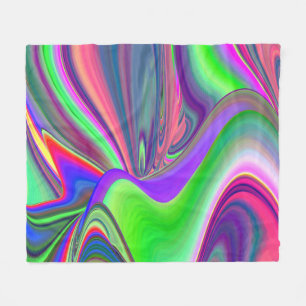 Zomergevoel, Abstracte 3D Rainbowart Fleece Deken