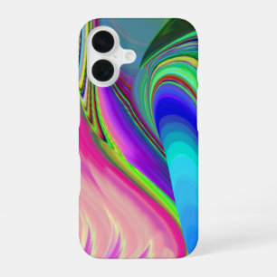 Zomergevoel, Abstracte 3D Rainbowart iPhone 16 Hoesje