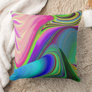 Zomergevoel, Abstracte 3D Rainbowart Kussen