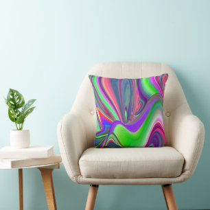 Zomergevoel, Abstracte 3D Rainbowart Kussen