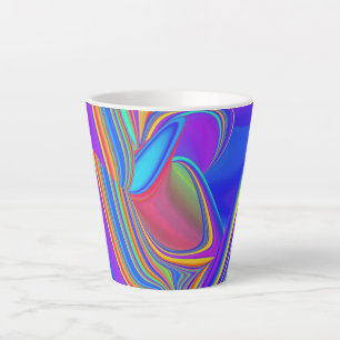 Zomergevoel, Abstracte 3D Rainbowart Latte Mok