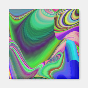 Zomergevoel, Abstracte 3D Rainbowart Magneet