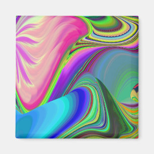 Zomergevoel, Abstracte 3D Rainbowart Magneet