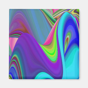 Zomergevoel, Abstracte 3D Rainbowart Magneet