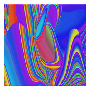 Zomergevoel, Abstracte 3D Rainbowart Perfect Poster