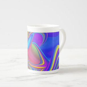Zomergevoel, Abstracte 3D Rainbowart Porselein Kop