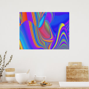 Zomergevoel, Abstracte 3D Rainbowart Poster