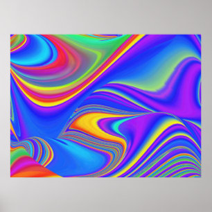 Zomergevoel, Abstracte 3D Rainbowart Poster