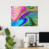 Zomergevoel, Abstracte 3D Rainbowart Poster (Thuiskantoor)