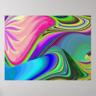 Zomergevoel, Abstracte 3D Rainbowart Poster