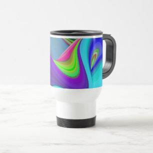 Zomergevoel, Abstracte 3D Rainbowart Reisbeker