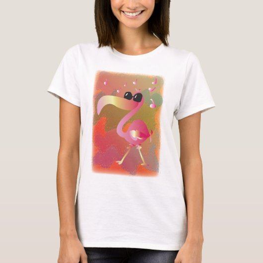 zomergolven-flamingo t-shirt (Voorkant)
