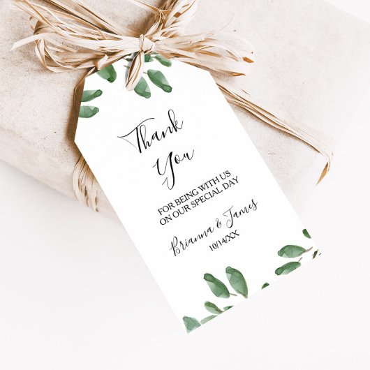 Zomergroen Tropische Eucalyptus Dank u Cadeaulabel