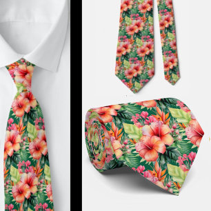 Zomerhalsband Tropische Hibiscus Stropdas