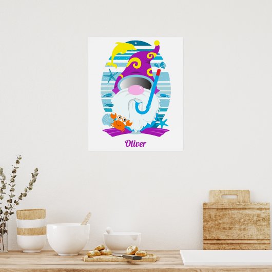 Zomerkabouter met snorkel en bril poster (Keuken)