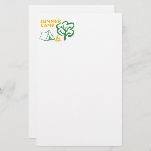 zomerkamp briefpapier (Voorkant / Achterkant)